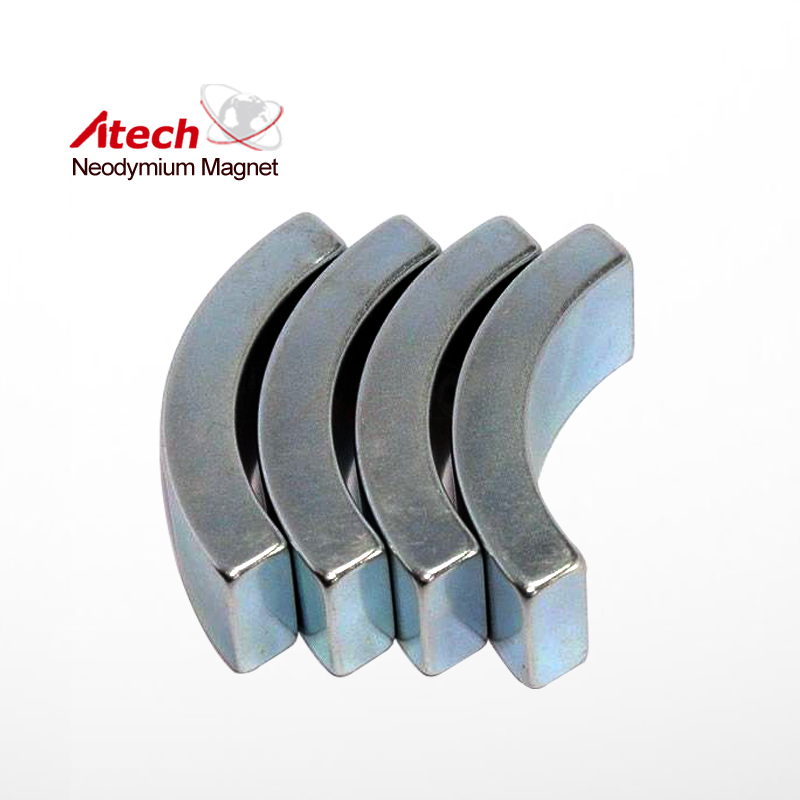Zinc Coated N42M Neodymium Magnet Arc
