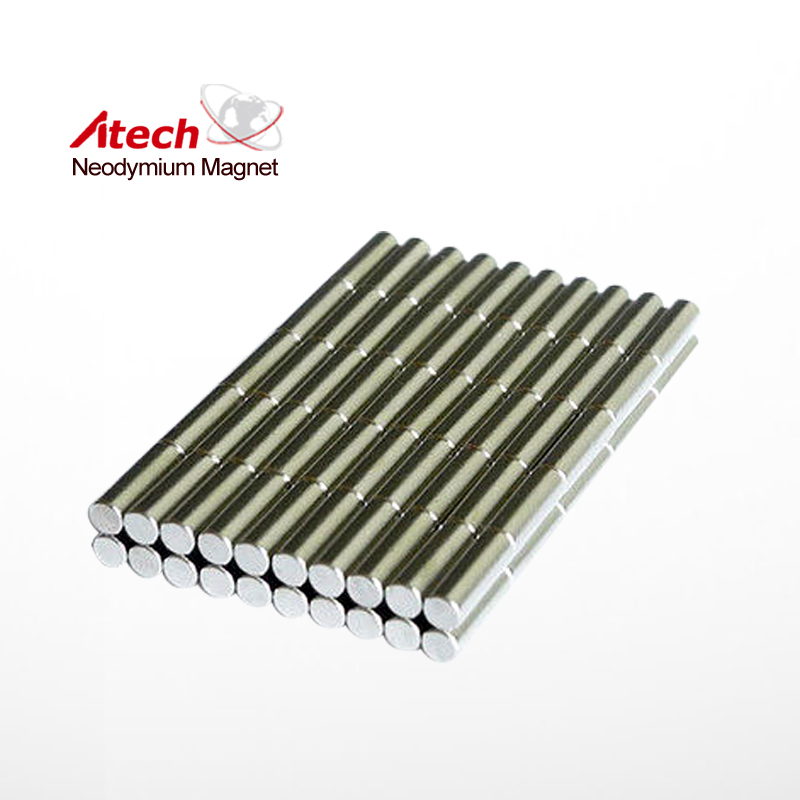 Nickel Coated N45 Neodymium Magnet Cylinder
